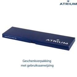 ATRIUM Horloge - Dames - Zilverkleurig - Analoog - Zwart Lederen Bandje - Duidelijk Wit Wijzerblad - 27 mm