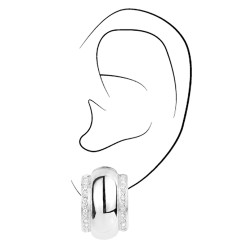 Traveller Clip Oorbellen - Zilverkleurig - Kristallen - Geplatineerd - 22x14 mm - 155018
