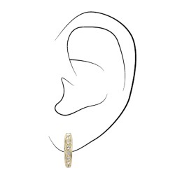 Traveller Clip Oorbellen - Goudkleurig - Preciosa Kristallen - Half rond - 22ct Verguld - 15x3 mm - 157321