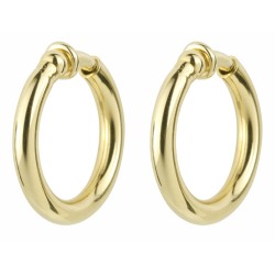 Traveller Clip-on Earrings - Hoops - 22ct Gold plated - Gold-coloured - 25 mm