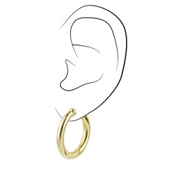 Traveller Clip Oorbellen - Oorringen - 22kt Verguld - Goudkleurig - 25 mm