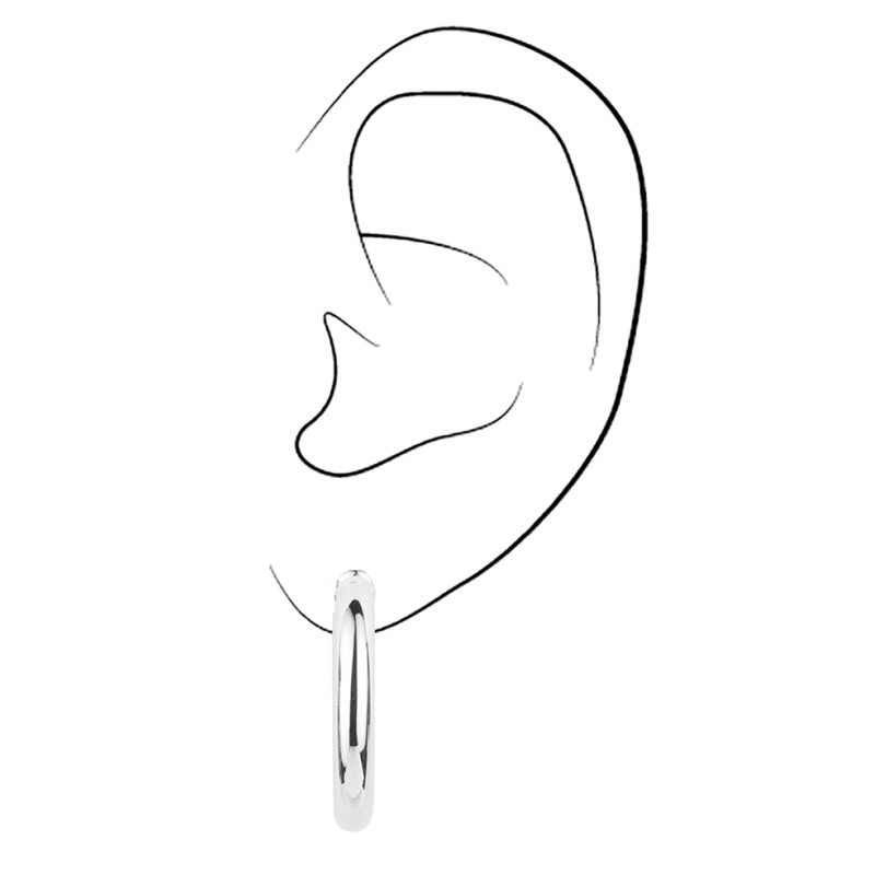 Traveller Ohrclips - Creolen - Platiniert - Silberfarbe - 25 mm