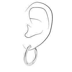 Traveller Ohrclips - Creolen - Platiniert - Silberfarbe - 25 mm