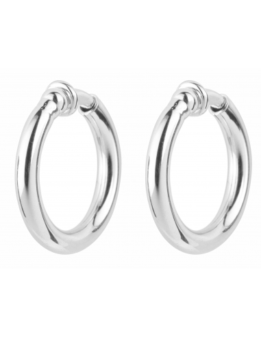 Traveller Clip Earrings - Hoops - Platinum plated - Ø 25mm - 155049