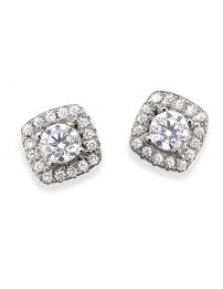 Grossé Tresor - Oorstekers - Zilver 925 - Zirkonia - 57x55 mm - Vierkant