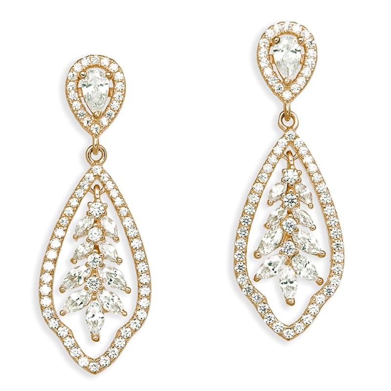 Grossé La Belle - Oorhangers - Zilver 925 - Goudkleurig - Zirkonia - GS60310