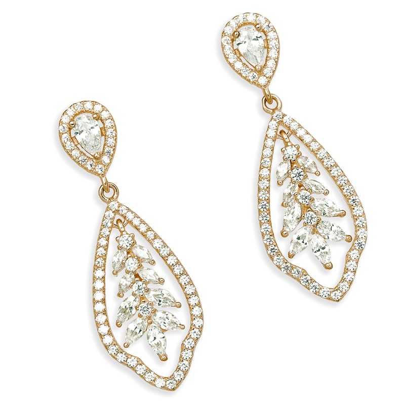 Grossé La Belle - Drop earringss - Silver 925 - Gold plated - C.Z. - GS60310 Grossé La Belle - Drop earringss - Silver 925 - Gold plated - C.Z. - GS60310