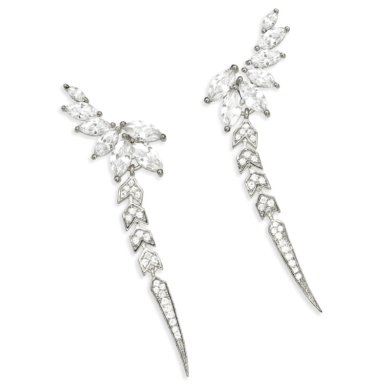 Grossé La Belle - Drop earringss - Silver 925 - C.Z. - 52x18 mm