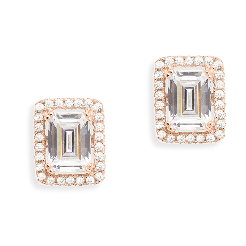 Grossé Tresor - Oorstekers - Zilver 925 - Roségoud - Zirkonia - GS60366