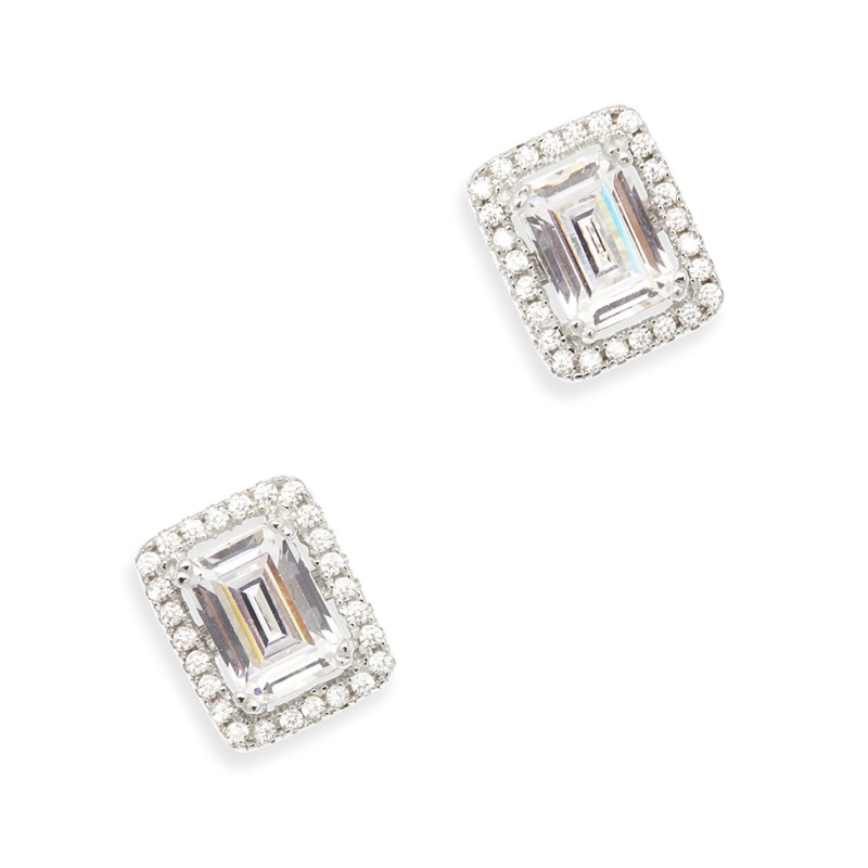 Grossé Tresor - Pierced earrings - Silver 925 - C.Z.- 11x9 mm