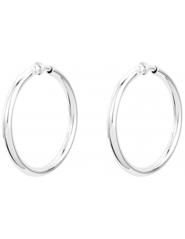 Traveller clip earrings - 50mm hoops - platinum plated - 157501