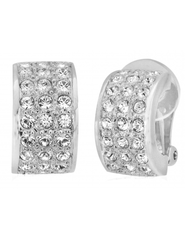 Traveller clip earrings - platinum plated - crystal - 156165