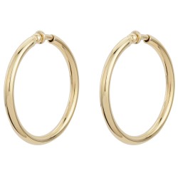 Traveller Ohrclips - Creolen - Goldfarbe - 50 mm - 22kt Vergoldet