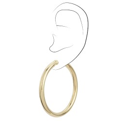Traveller Ohrclips - Creolen - Goldfarbe - 50 mm - 22kt Vergoldet - 157500