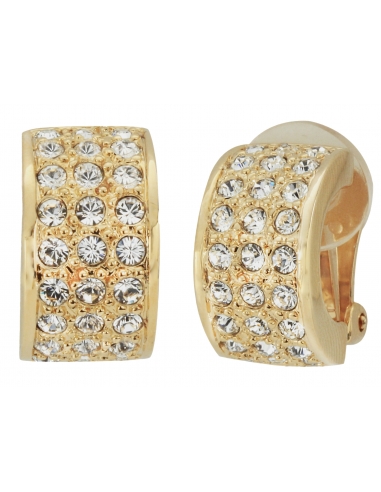 Traveller clip earrings - 22ct gold plated - crystal - 156164