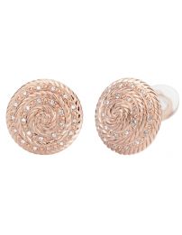 Traveller Clip earrings - rosegold plated - crystals - 157166