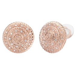Traveller Clip-on Earrings - Rosegold Plated - Crystals - Round - 18mm - 157166