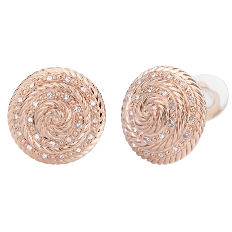 Traveller Ohrclip - Rose Vergoldet - Kristalle - Rund - 18mm - 157166