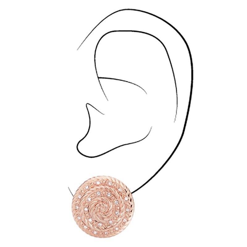 Traveller Clip Oorbellen - Rosé Verguld - Kristallen - Rond - 18mm