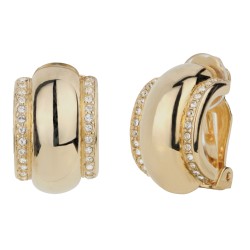 Traveller Clip-On Earrings - Gold Plated - Crystals - 22x14 mm