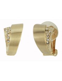 Traveller Clip-on Earrings - Gold coloured - Preciosa Crystals - Matt -...
