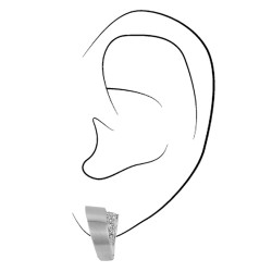 Traveller Ohrclip - Silberfarben - Kristalle - Matt - Platiniert - 14x8 mm - 157473