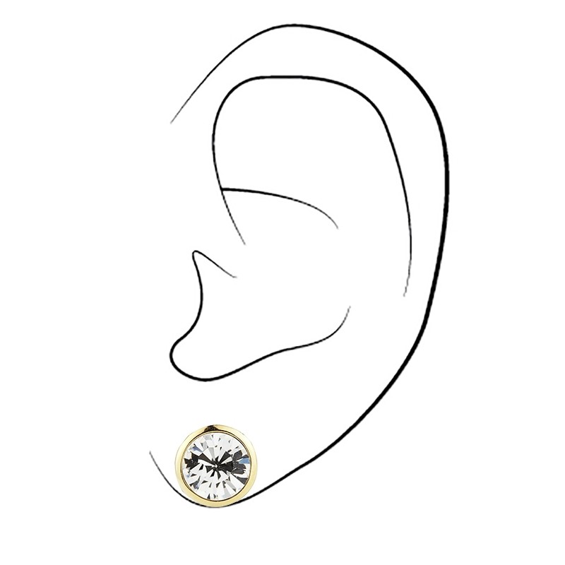 Traveller Oorstekers - Verguld - Kristal - 10mm - 157490