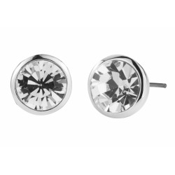 Traveller Earrings - Silver Coloured - Crystal - Platinum Plated - 10mm - 157491