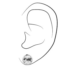 Traveller Ohrstecker - Silberfarben - Kristall - Platiniert - 10mm