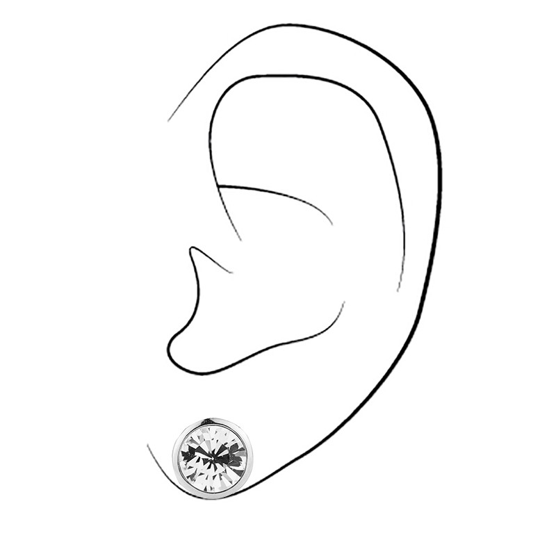 Traveller Ohrstecker - Silberfarben - Kristall - Platiniert - 10mm