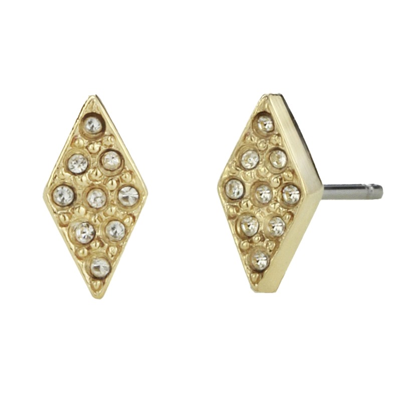 Traveller Ohrstecker - 22kt vergoldet - Kristalle - Diamantform - 9x5 mm - 157496