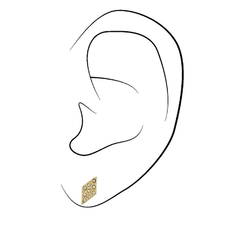 Traveller Ohrstecker - 22kt vergoldet - Kristalle - Diamantform - 9x5 mm - 157496