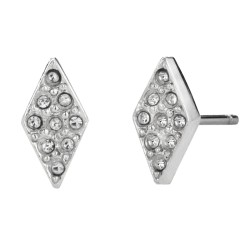 Traveller Ohrstecker - Silberfarben - Kristalle - Diamantform - Platiniert - 9x5mm - 157497