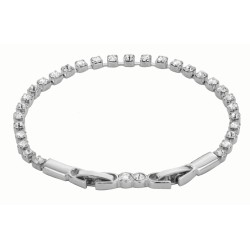 Traveller Bracelet - Tennisbracelet - Silver Coloured - Crystals - Platinum Plated - 18-20.5cm