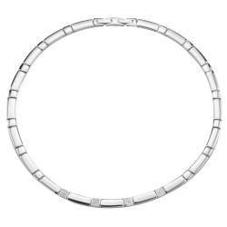 Traveller Collier - Edelstahl - Zirkonia - 45+1,5 cm