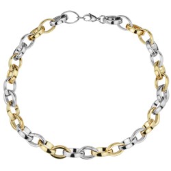 Traveller Dames Ketting - Edelstaal - Bicolor - Schakels - 52 cm