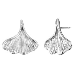 Traveller Ohrstecker - Silberfarben - Edelstahl - Ginkgo - 16x15mm - 181124