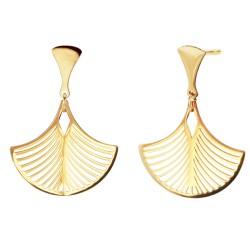 Traveller Oorhangers - Waaier - Edelstaal - Verguld - 30x21mm