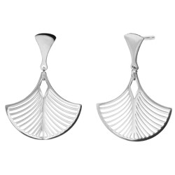 Traveller Drop Earrings - Fan - Stainless Steel - 30x21mm - 181126