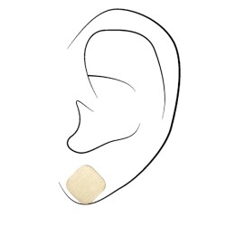 Traveller Ohrstecker - Vergoldet - Edelstahl - Quadratisch - Mattiert - 10x10 mm - 181128