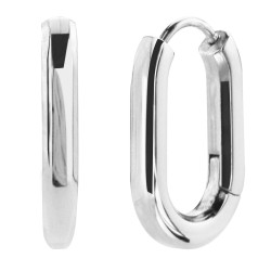 Traveller Hoop Earrings - Stainless Steel - Silver-coloured - 14 mm - 181132