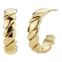 Traveller Hoop Earrings - Stainless Steel - Gold Plated - 20 mm