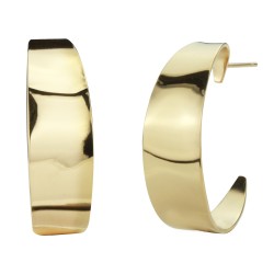 Traveller Hoop Earrings - Stainless Steel - Gold Plated - 30 mm
