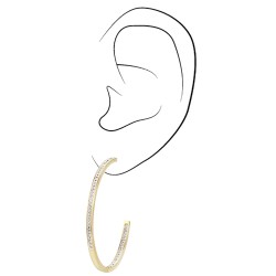 Traveller Hoop Earrings - Gold coloured - Stainless Steel - Preciosa Crystals - Gold Plated - 40 mm - 182043