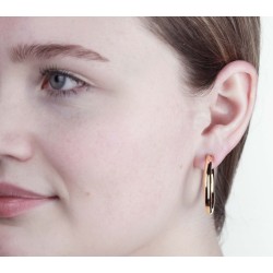 Traveller Clip-on Earrings - Hoop Earrings - 22ct Gold Plated - Ø 33 mm