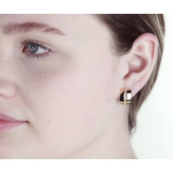 Traveller Clip Oorbellen - Goudkleurig - Preciosa Kristallen - Verguld - 16x10 mm - 156591