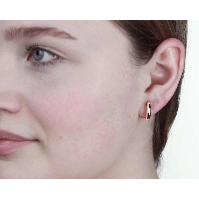 Traveller Clip Oorbellen - Goudkleurig - Half rond - Verguld - 14x4 mm