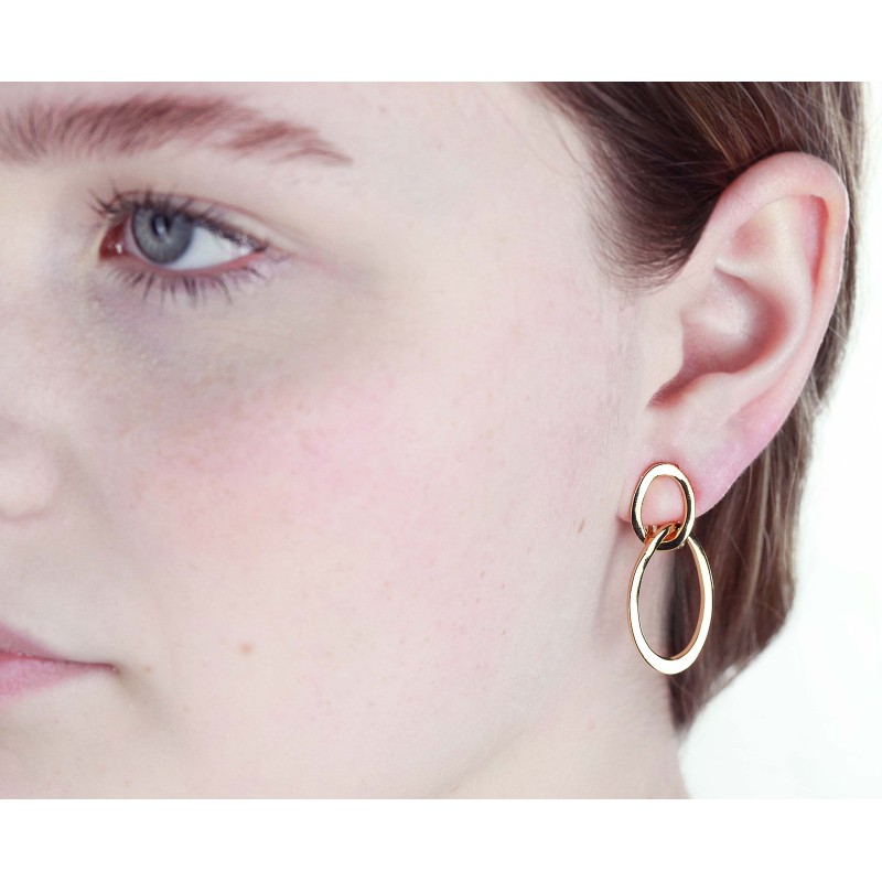 Traveller Ohrclip - Hänger - 22kt vergoldet - Oval - Goldfarbe - 33 x 14 mm