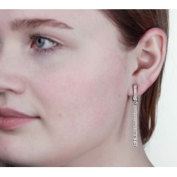 Traveller Clip Oorbellen - Hangers - Zilverkleurig - Preciosa Kristallen - Geplatineerd - 55 mm - 157356