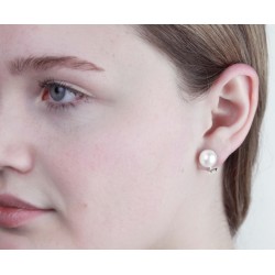 Traveller Ohrclip - Perle - 10 mm - Weiss - Platiniert - Silberfarben - 700110